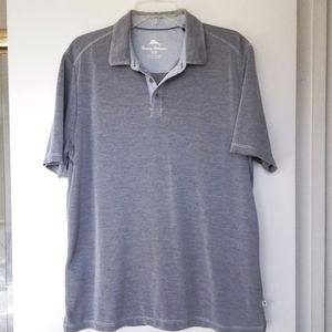 Tommy Bahama Grey Men's Short Sleeve Polo - Size L